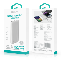Power Bank 10000 mAh - Devia Kintone Series V5 - Blanc — Devia · Smarty Paris 18e